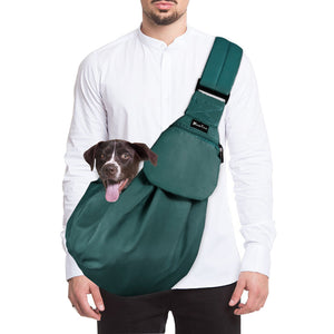 SlowTon Pet Carrier Hand Free Sling Adjustable Padded Strap Tote Bag Breathable Cotton Shoulder Bag Front Pocket Safety Belt Carrying Small Dog Cat Puppy Machine Washable