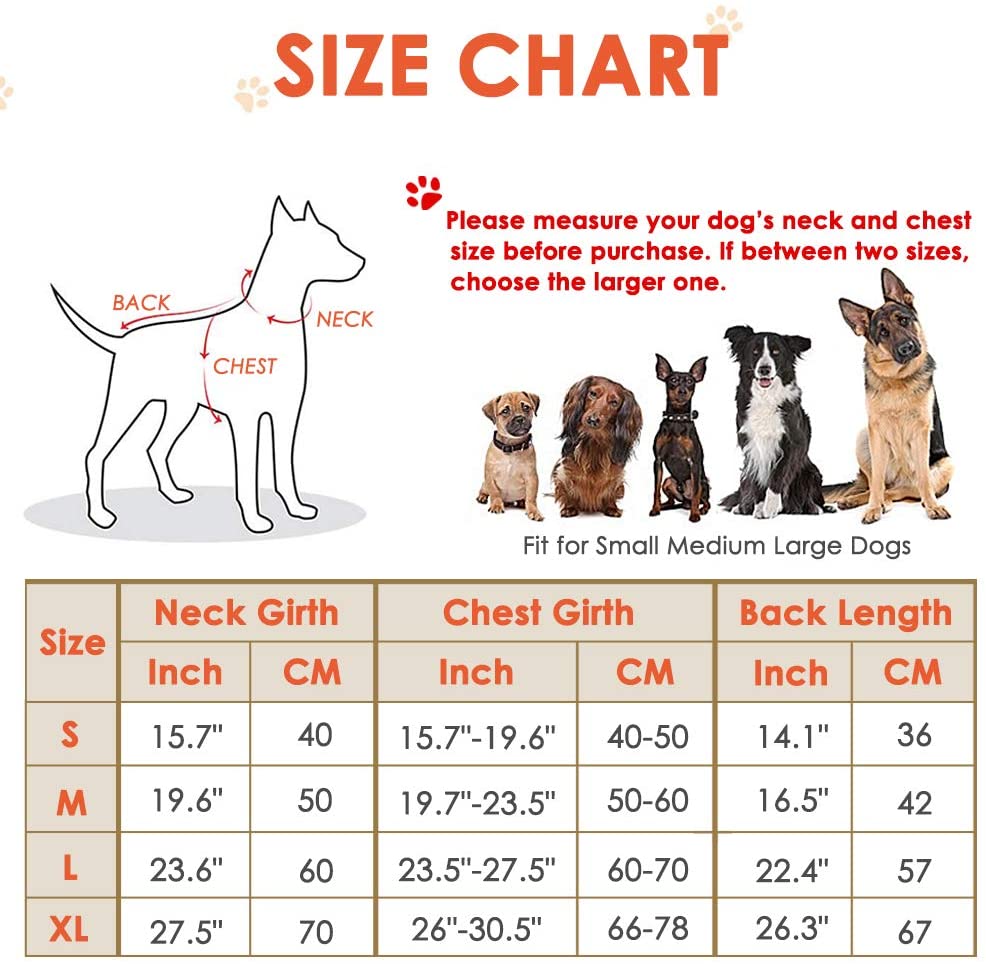 SlowTon Winter Dog Coat Warm Polar Fleece Lining Doggie Outdoor Jacket with Turtleneck Scarf Reflective Stripe Adjustable Waterproof Windproof Puppy Vest Soft Pet Outfits
