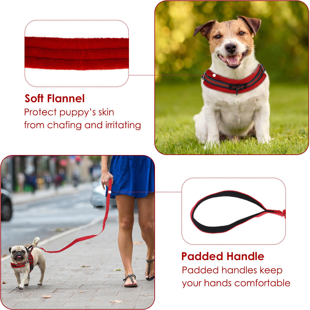 SlowTon No Pull Small Dog Harness and Leash Front Lead Walk Vest Harness Soft Padded Reflective Adjustable Puppy Harness Anti-Twist 4FT Pet Lead Quick Fit for Small Dog Cat Animal