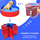 SlowTon Foldable Dog Swimming Pool Collapsible PVC Pet Outdoor Bathing Tub Non Inflatable Anti-Slip Bathtub Portable Summer Pond Kiddie Pool for Dog Puppy Cats and Kids