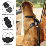 SlowTon Dog Car Harness Plus Connector Strap Multifunction Adjustable Vest Harness Double Breathable Mesh Fabric with Car Vehicle Safety Seat Belt