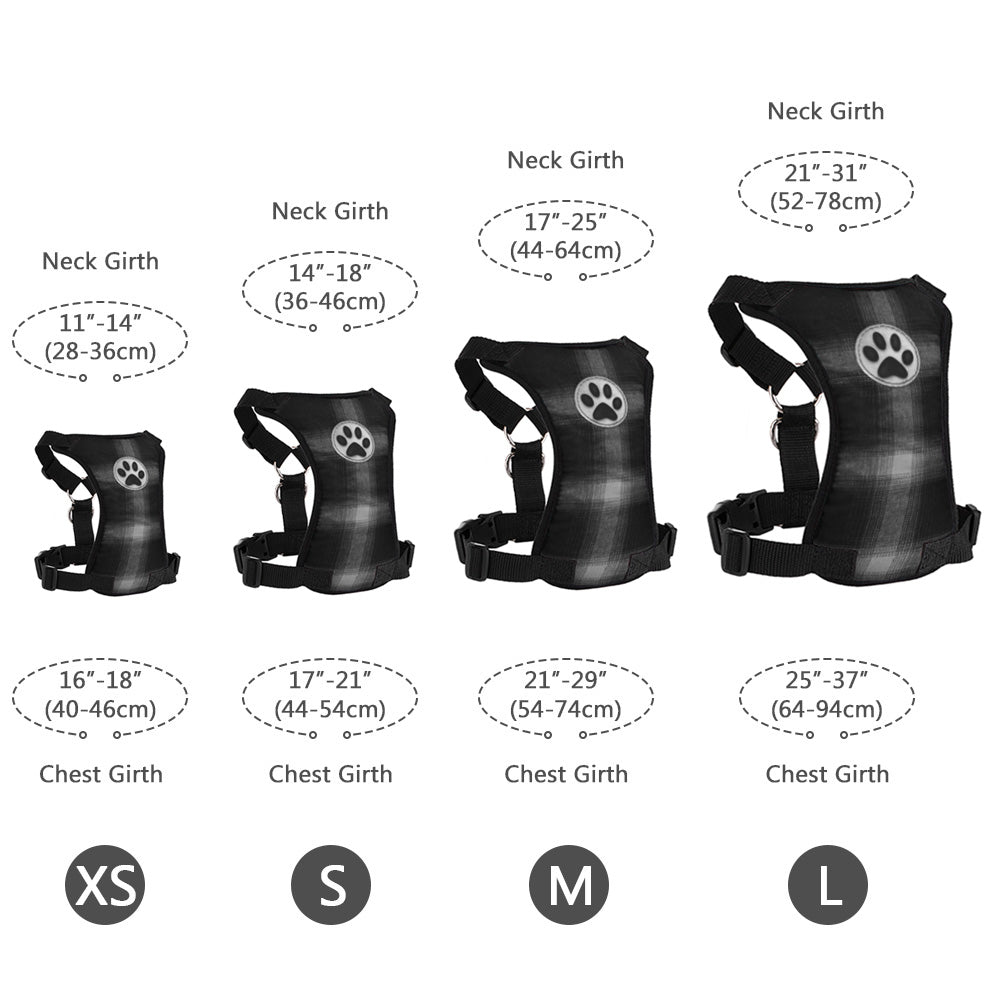 SlowTon Dog Car Harness Plus Connector Strap Multifunction Adjustable Vest Harness Double Breathable Mesh Fabric with Car Vehicle Safety Seat Belt