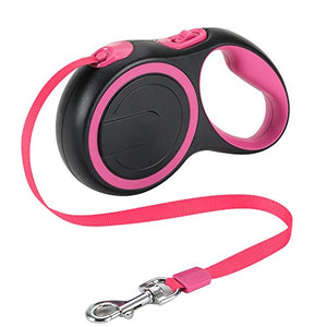 Slowton Retractable Dog Leash 16ft Walking Jogging Training Leash Polyester Tape Small Medium Dog up to 44lbs Hand Grip One Button BrakeLock