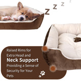 SlowTon Warming Dog Bed 31.5 Inch Machine WashableDryer Pet Sleeper Couch Sofa,Ultra-Soft Breathable Cotton Cozy Calming Cushion with Non-Slip Bottom for Medium Small Dog