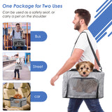 SlowTon Dog Booster Car Seat 2020 New Reinforce Metal Frame Pet Car Seat Safer Travel with Top CoverSeatbelt Portable Collapsible Puppy Carrier for Small Medium Doggie Cat up to 15lbs