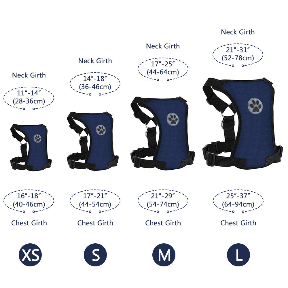 SlowTon Dog Car Harness Plus Connector Strap Multifunction Adjustable Vest Harness Double Breathable Mesh Fabric with Car Vehicle Safety Seat Belt