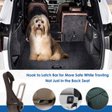 SlowTon Dog Seat Belt Adjustable Dog Safety Belt Leash 2 in 1 Latch Bar Attachment Dog Car Seatbelt with Elastic Nylon Bungee BufferReflective Nylon Belt Tether Connect to Dog Harness