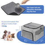 SlowTon Dog Booster Car Seat 2020 New Reinforce Metal Frame Pet Car Seat Safer Travel with Top CoverSeatbelt Portable Collapsible Puppy Carrier for Small Medium Doggie Cat up to 15lbs