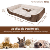 SlowTon Warming Dog Bed 31.5 Inch Machine WashableDryer Pet Sleeper Couch Sofa,Ultra-Soft Breathable Cotton Cozy Calming Cushion with Non-Slip Bottom for Medium Small Dog