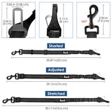 SlowTon Dog Seat Belt Adjustable Dog Safety Belt Leash 2 in 1 Latch Bar Attachment Dog Car Seatbelt with Elastic Nylon Bungee BufferReflective Nylon Belt Tether Connect to Dog Harness