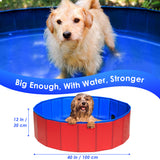 SlowTon Foldable Dog Swimming Pool Collapsible PVC Pet Outdoor Bathing Tub Non Inflatable Anti-Slip Bathtub Portable Summer Pond Kiddie Pool for Dog Puppy Cats and Kids