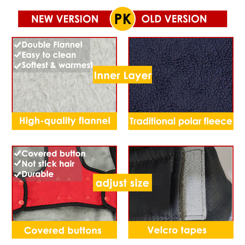Slowton Dog Jacket Winter Dog Coat Adjustable Pet Vest Reflective Stripe Waterproof Windproof Warm Snowsuit Detachable Flannel Lined Jackets Cold Weather Clothes for Small Medium Large Dogs