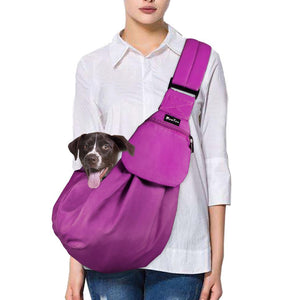 SlowTon Pet Carrier Hand Free Sling Adjustable Padded Strap Tote Bag Breathable Cotton Shoulder Bag Front Pocket Safety Belt Carrying Small Dog Cat Puppy Machine Washable