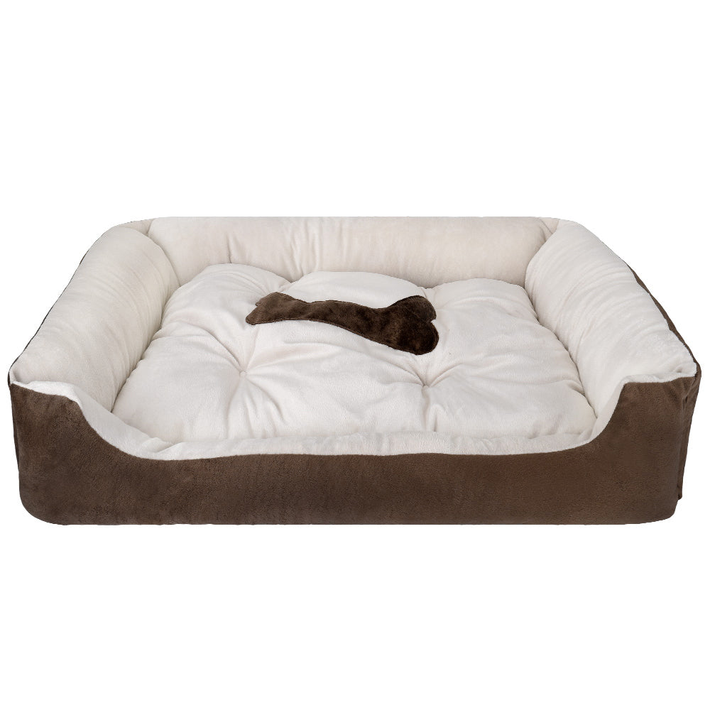 SlowTon Warming Dog Bed 31.5 Inch Machine WashableDryer Pet Sleeper Couch Sofa,Ultra-Soft Breathable Cotton Cozy Calming Cushion with Non-Slip Bottom for Medium Small Dog