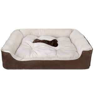 SlowTon Warming Dog Bed 31.5 Inch Machine WashableDryer Pet Sleeper Couch Sofa,Ultra-Soft Breathable Cotton Cozy Calming Cushion with Non-Slip Bottom for Medium Small Dog