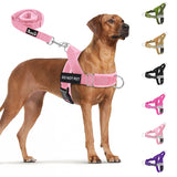 SlowTon No Pull Dog Harness - Heavy Duty Dog Harness and Leash Set for Medium Large Dogs, Reflective Tactical Harness with Soft Padded and Front Clip for Easy Walk and Training