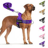 SlowTon No Pull Dog Harness - Heavy Duty Dog Harness and Leash Set for Medium Large Dogs, Reflective Tactical Harness with Soft Padded and Front Clip for Easy Walk and Training