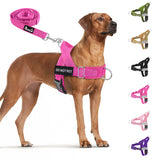 SlowTon No Pull Dog Harness - Heavy Duty Dog Harness and Leash Set for Medium Large Dogs, Reflective Tactical Harness with Soft Padded and Front Clip for Easy Walk and Training