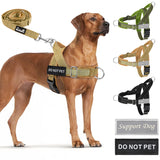 SlowTon No Pull Dog Harness - Heavy Duty Dog Harness and Leash Set for Medium Large Dogs, Reflective Tactical Harness with Soft Padded and Front Clip for Easy Walk and Training