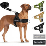 SlowTon No Pull Dog Harness - Heavy Duty Dog Harness and Leash Set for Medium Large Dogs, Reflective Tactical Harness with Soft Padded and Front Clip for Easy Walk and Training