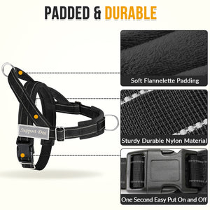 SlowTon No Pull Dog Harness - Heavy Duty Dog Harness and Leash Set for Medium Large Dogs, Reflective Tactical Harness with Soft Padded and Front Clip for Easy Walk and Training