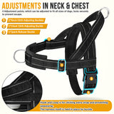 SlowTon No Pull Dog Harness - Heavy Duty Dog Harness and Leash Set for Medium Large Dogs, Reflective Tactical Harness with Soft Padded and Front Clip for Easy Walk and Training