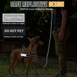 SlowTon No Pull Dog Harness - Heavy Duty Dog Harness and Leash Set for Medium Large Dogs, Reflective Tactical Harness with Soft Padded and Front Clip for Easy Walk and Training