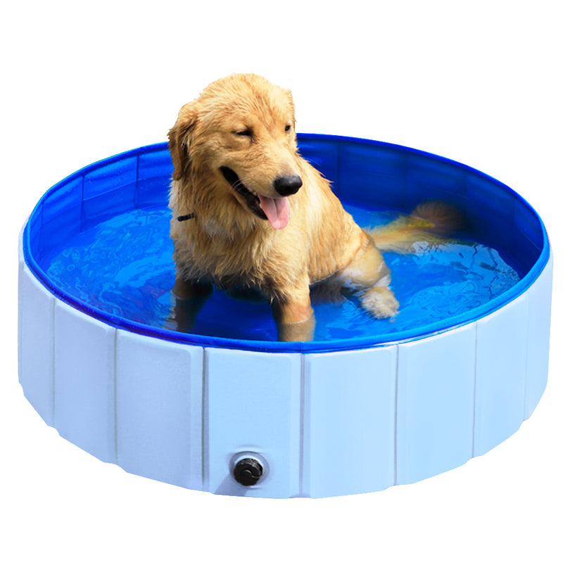 SlowTon Dog Pool Foldable Pet Swimming Pool Collapsible PVC Outdoor Bathing Tub Portable Summer Pond Non Inflatable Anti-Slip Bathtub Kiddie Pool for Dog Puppy Cats and Kids