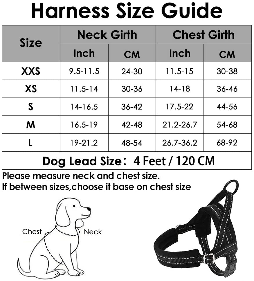 SlowTon No Pull Small Dog Harness and Leash Heavy Duty Easy for Walk Vest Harness Soft Padded Reflective Adjustable Puppy Harness Anti-Twist 4FT Pet Lead Quick Fit for Small Dog Cat Animal 
