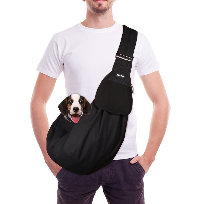 SlowTon Pet Carrier Hand Free Sling Adjustable Padded Strap Tote Bag Breathable Cotton Shoulder Bag Front Pocket Safety Belt Carrying Small Dog Cat Puppy Machine Washable