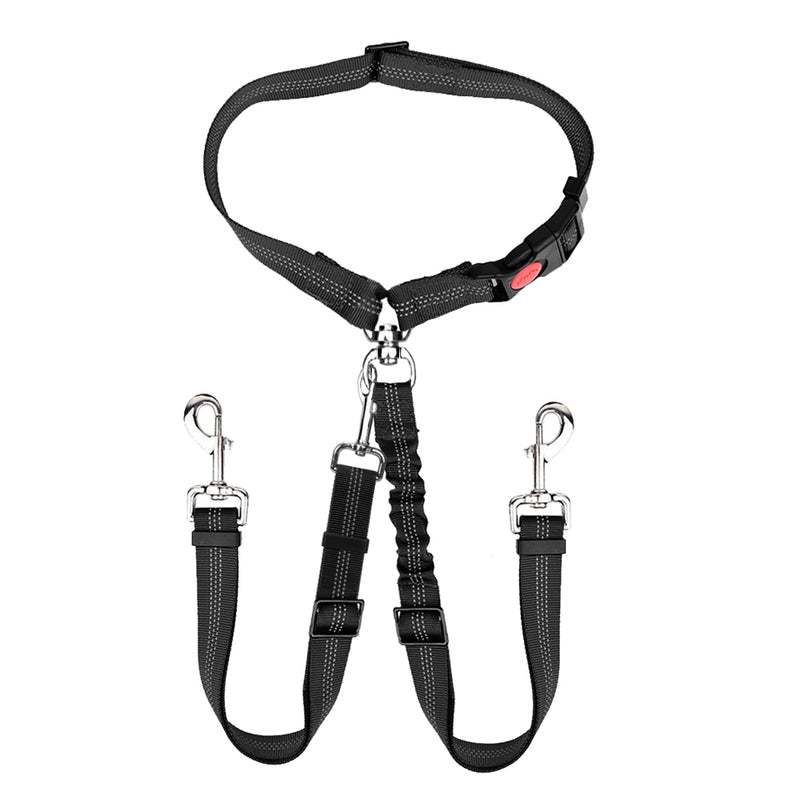 Removable Double Dog Seat Belt Black Slowtonglobal