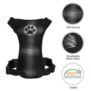 SlowTon Dog Car Harness Plus Connector Strap Multifunction Adjustable Vest Harness Double Breathable Mesh Fabric with Car Vehicle Safety Seat Belt 