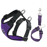 Dog Car Harness &  Seat Belt - Seatbelt Purple