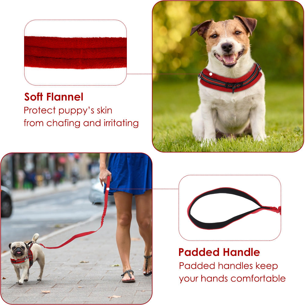 Small Dog Harness Adjustable Straps RED Nylon BLACK D-Ring