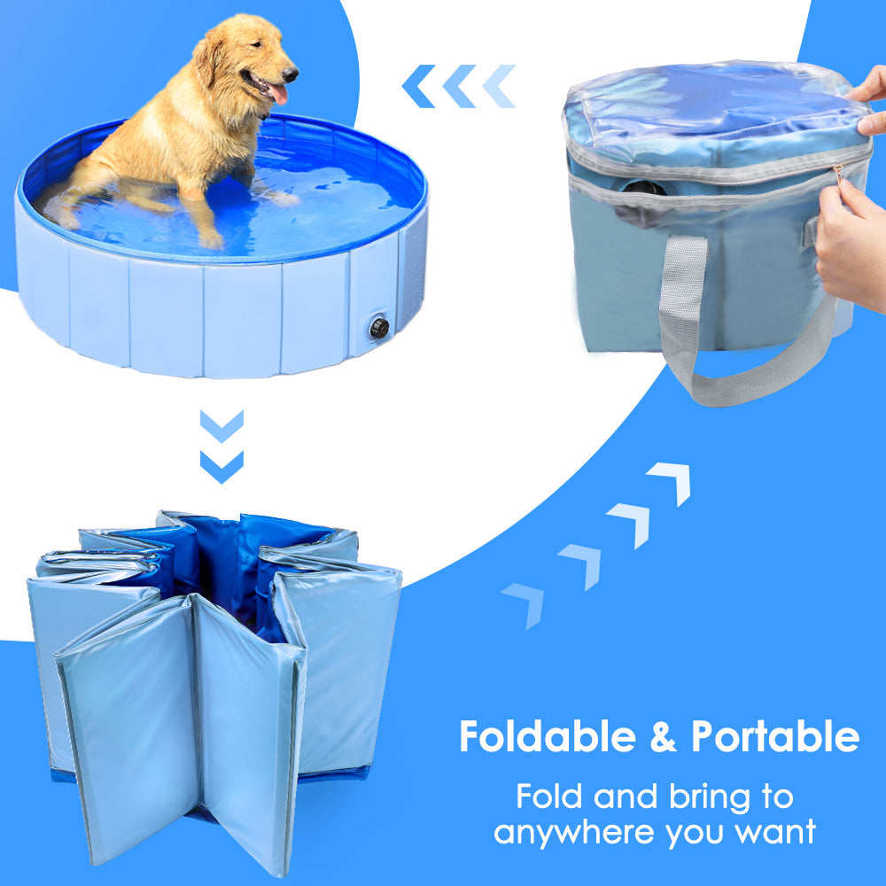 Foldable Dog Swimming Pool Blue