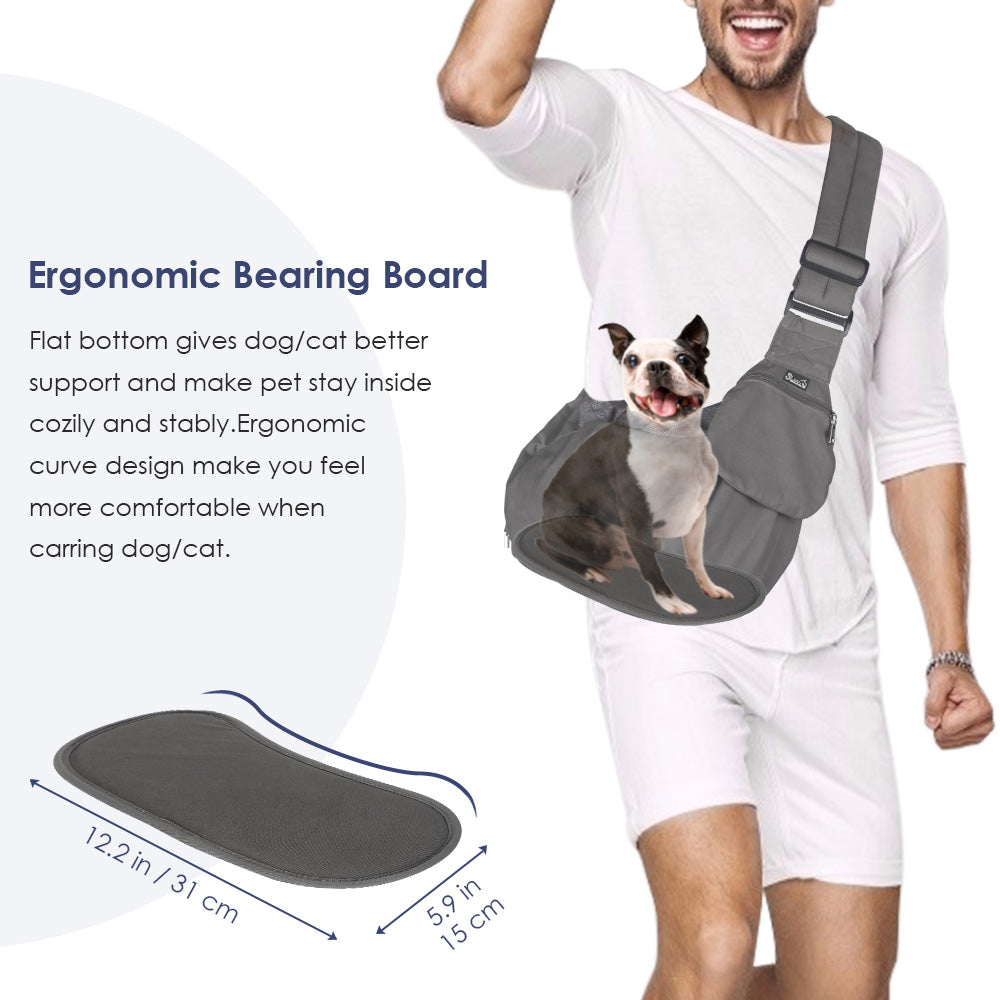 Pet Sling Carrier Shoulder Bag - Grey