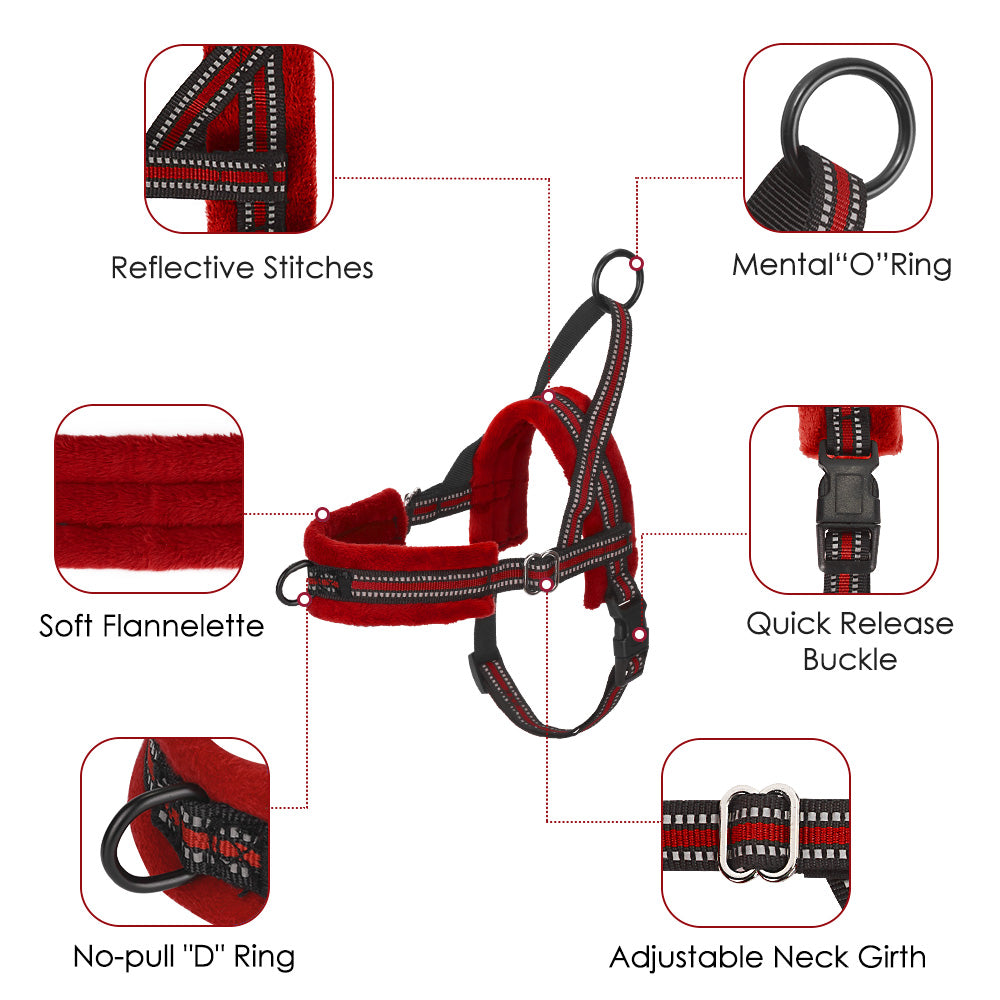 SlowTon No Pull Small Dog Harness and Leash Front Lead Walk Vest Harness Soft Padded Reflective Adjustable Puppy Harness Anti-Twist 4FT Pet Lead Quick Fit for Small Dog Cat Animal 