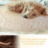 SlowTon Dog Calming Bed Ultra Soft Donut Cuddler Nest Warm Plush Dog Cat Cushion with Cozy Sponge Non-Slip Bottom for Small Medium Pets Snooze Calm Sleeping IndoorMachine Washable 