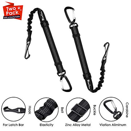 SlowTon Dog Car Seat Belt Pet Seatbelt Clip Tether Puppy Safety Latch Bar Attachment Harness Leash Small Medium Large Dogs Adjustable Restraint Lockable Swivel Carabiner for Doggie Travel 
