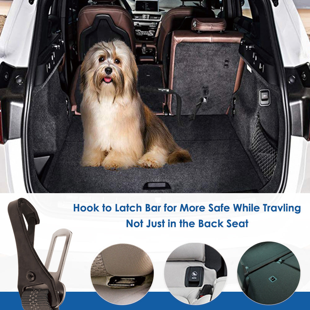 SLOWTON Adjustable Dog Car Seat Belt, 2 count, Black 