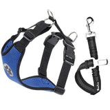 Dog Car Harness & Seat Belt - Dark Blue