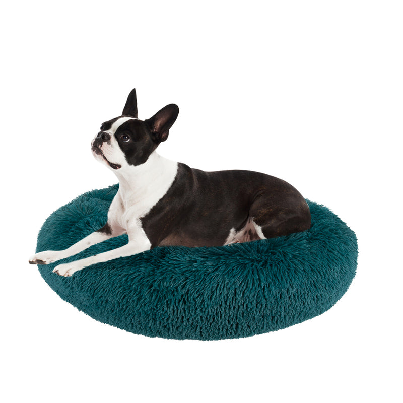 SlowTon Dog Calming Bed Ultra Soft Donut Cuddler Nest Warm Plush Dog Cat Cushion with Cozy Sponge Non-Slip Bottom for Small Medium Pets Snooze Calm Sleeping IndoorMachine Washable 