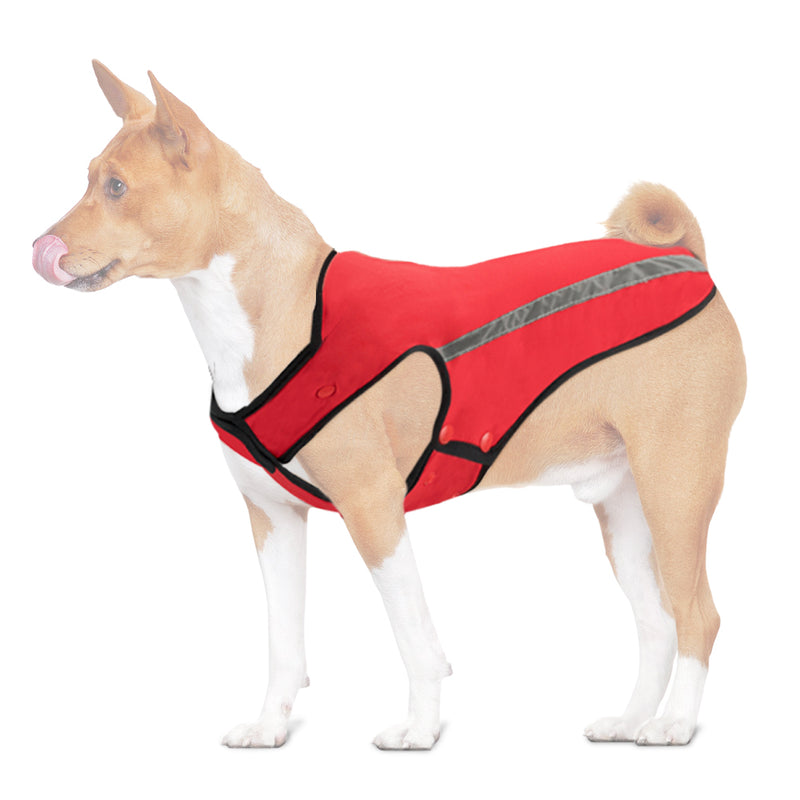 Slowton Dog Jacket Winter Dog Coat Adjustable Pet Vest Reflective Stripe Waterproof Windproof Warm Snowsuit Detachable Flannel Lined Jackets Cold Weather Clothes for Small Medium Large Dogs